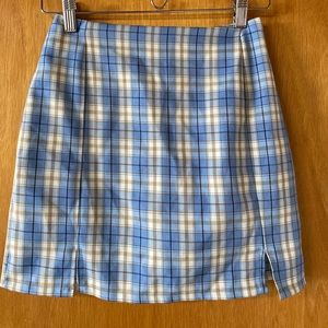 Blue plaid skirt w mini shorts